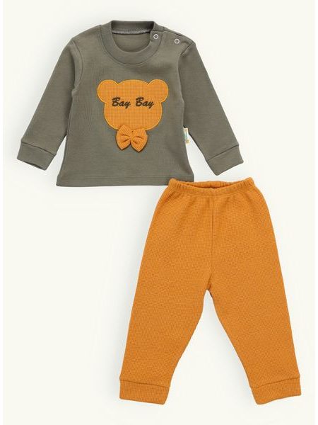 Dojčenská súprava MACÍK olivovo-horčicová