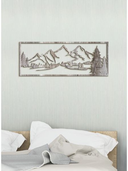 Drevený obraz hory
