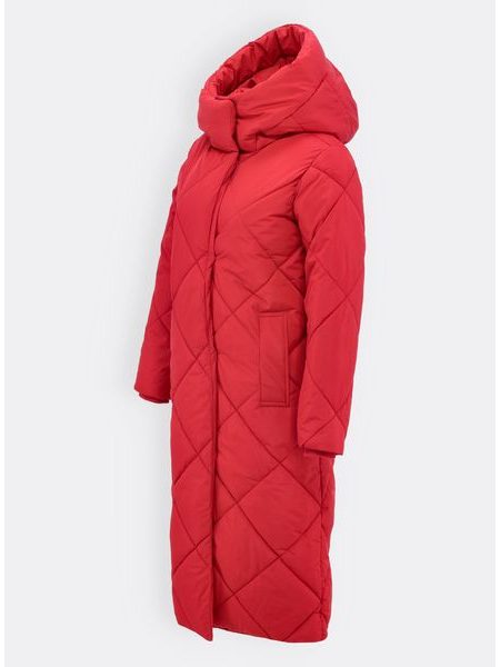 Dámská dlouhá zimní bunda červená