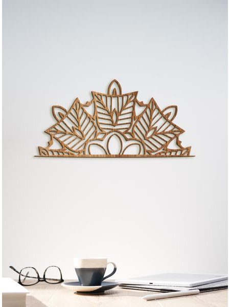 Drevená mandala polkruh Ornament