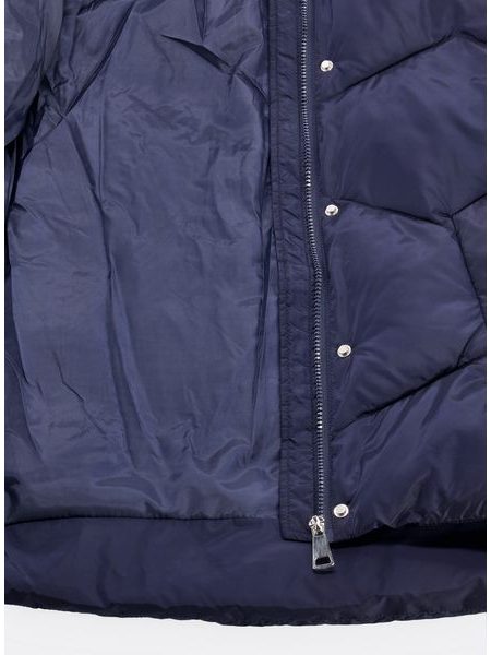 Dámská krátká prošívaná bunda tmavě modrá