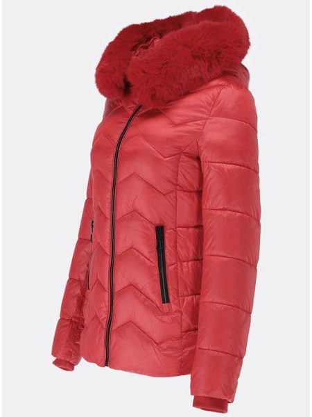 Dámská prošívaná zimní bunda červená