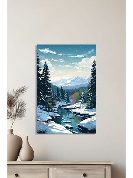 Obraz na stenu zasnežená krajina