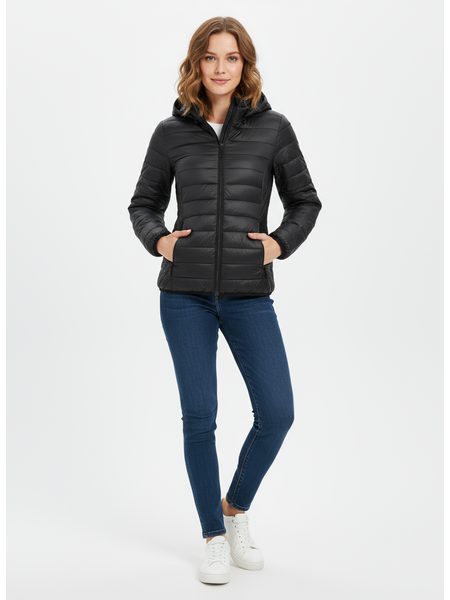 Dámska prechodná prešívaná bunda čierna