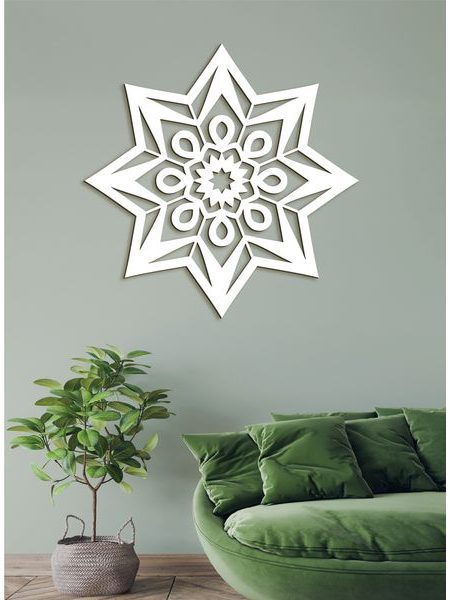 Moderná drevená mandala STAR