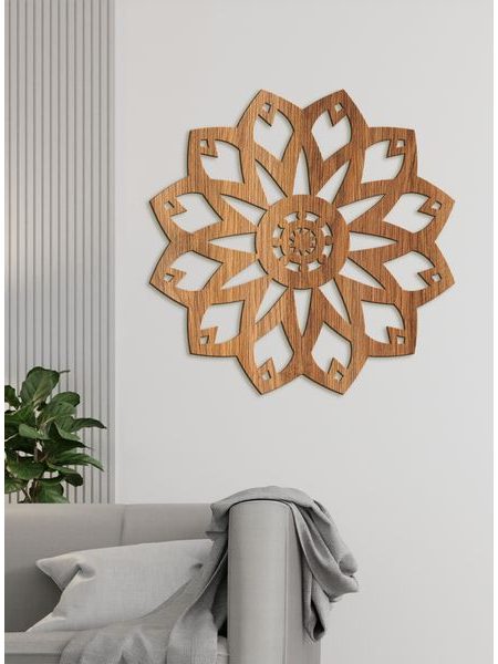 Moderná drevená mandala Čaro kvetu