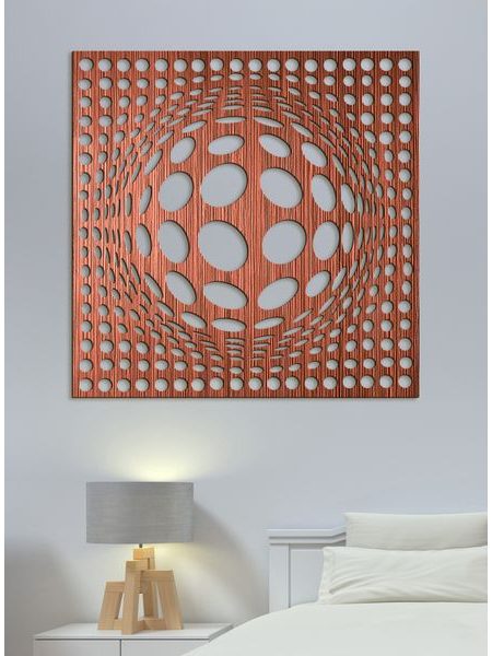 Drevený panel na stenu 3D ilúzia