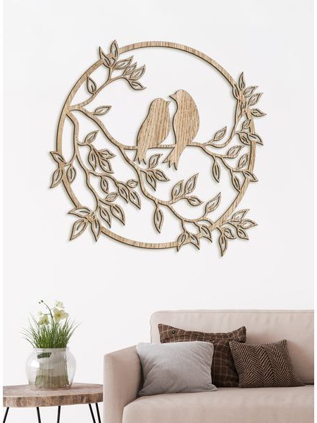 Drevený obraz štebot vtákov