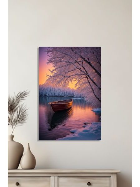 Obraz na stenu zasnežená rieka
