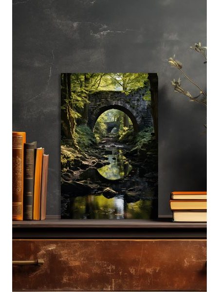 Obraz na stenu kamenný most v lese