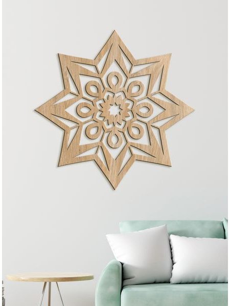 Moderná drevená mandala STAR