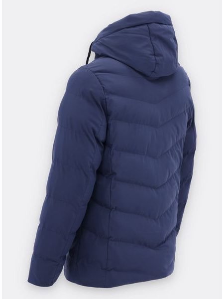 Pánská zimní bunda s kapucí tmavě modrá