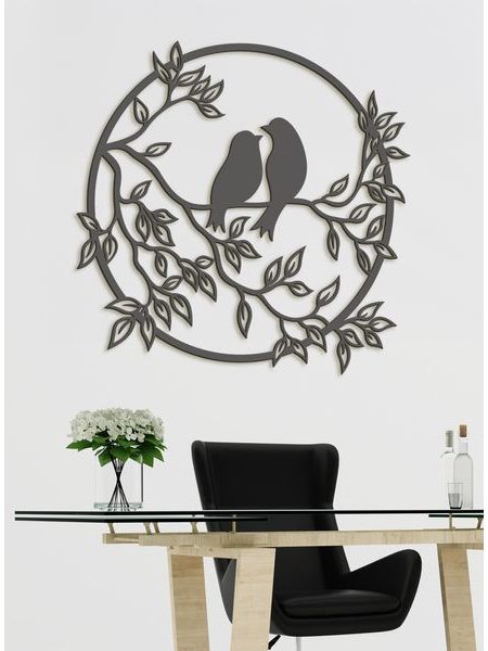 Drevený obraz štebot vtákov