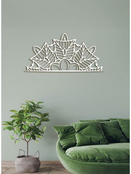 Drevená mandala polkruh Ornament