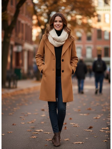 Dámský kabát světle hnědý