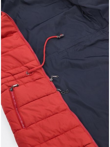 Dámska obojstranná bunda tmavomodro-červená