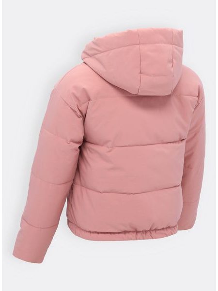 Dámská krátká zimní bunda pudrová