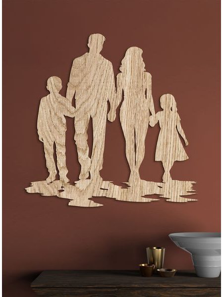 Dřevěný nástěnný obraz RODINA