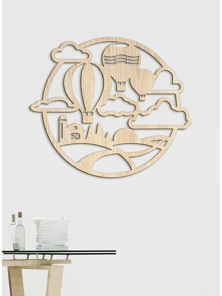 Drevený obraz na stenu let Balónom