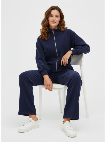 Dámska tepláková súprava crop top tmavomodrá