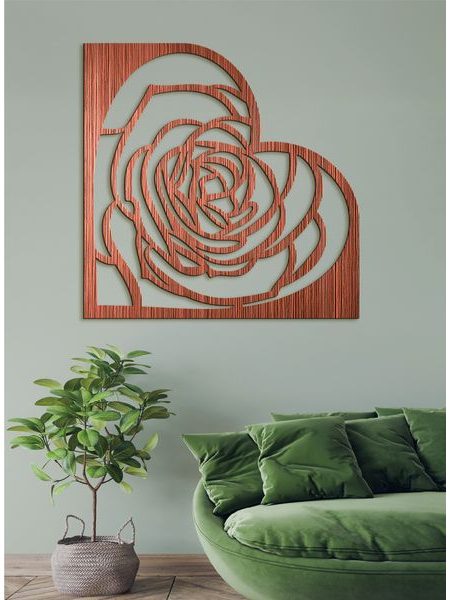 Drevená dekorácia na stenu ROSE