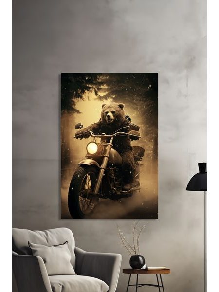 Medveď na motorke