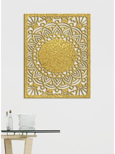 Drevená mandala Sun flower