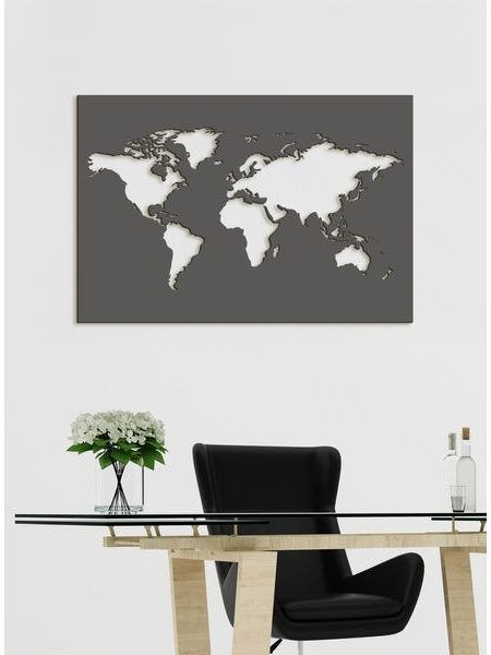 Dřevěné nástěnné umění Mapa světa