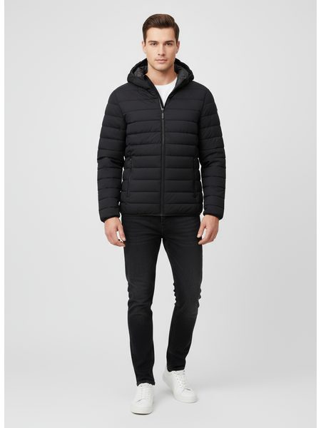 Pánska prešívaná bunda čierna