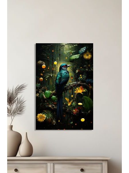 Zelený vták v pralese