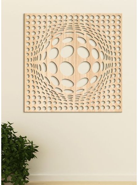 Drevený panel na stenu 3D ilúzia