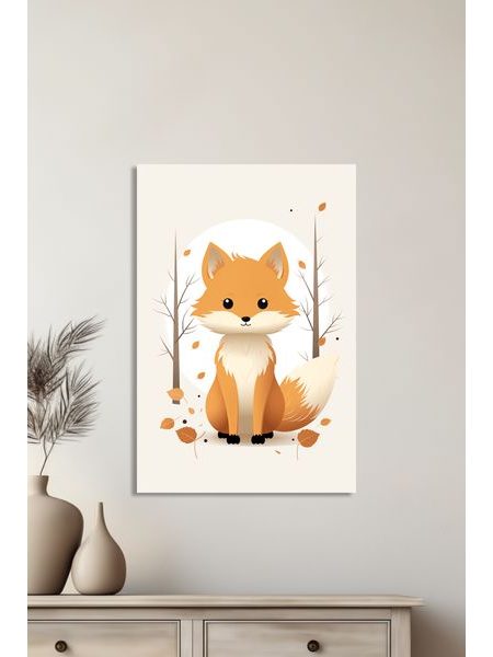 Obraz na stenu mláďa líšky maľba