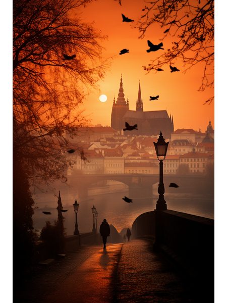 Pražský hrad - západ slnka