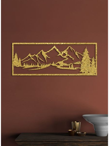 Drevený obraz hory
