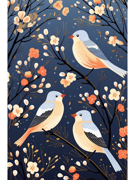 Obraz na stenu maľované vtáky