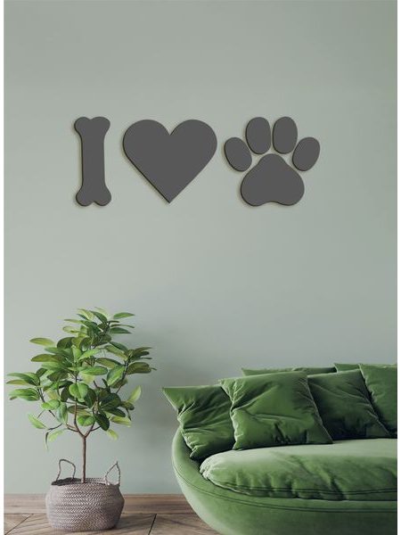 Drevený nápis "I ♥ DOG"