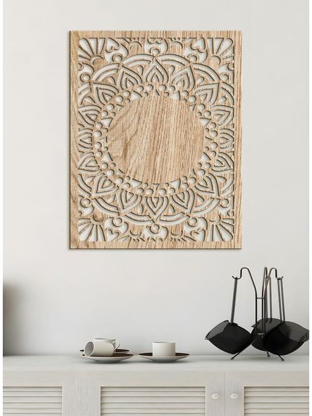 Drevená mandala Sun flower