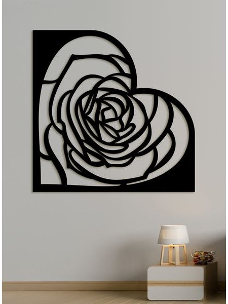 Drevená dekorácia na stenu ROSE