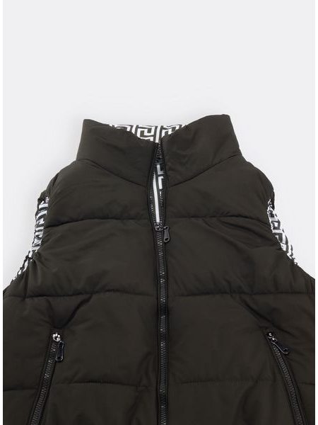 Dámska krátka prešívaná vesta tmavozelená