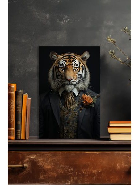 Obraz na stenu tiger v obleku
