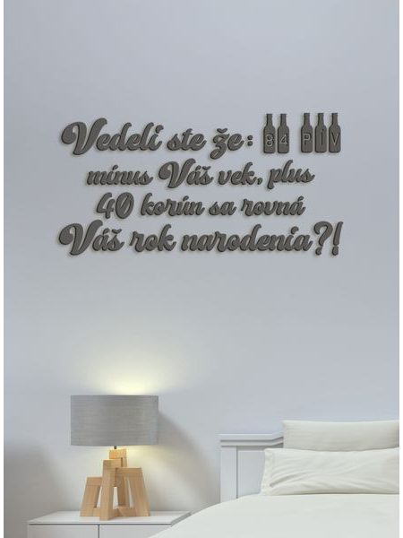 Vtipný drevený nápis na stenu PIVO