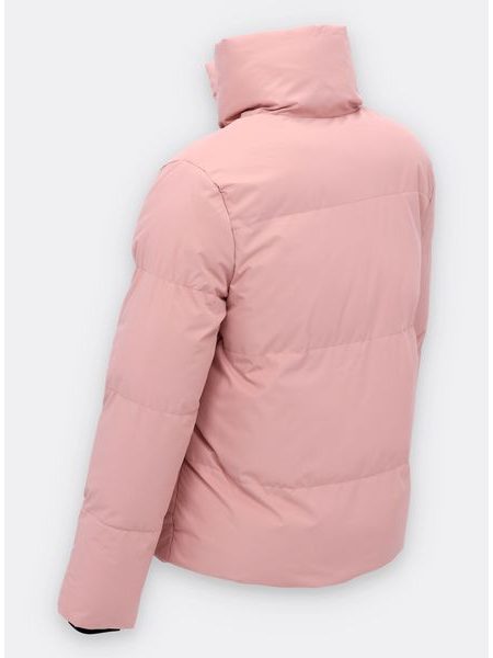 Dámská krátká zimní bunda pudrová