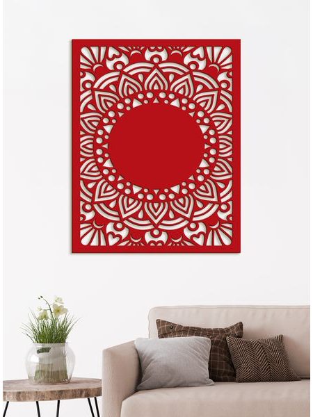Drevená mandala slnečný kvet
