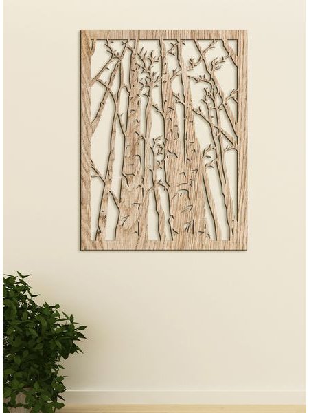 Drevený obraz na stenu silueta lesa