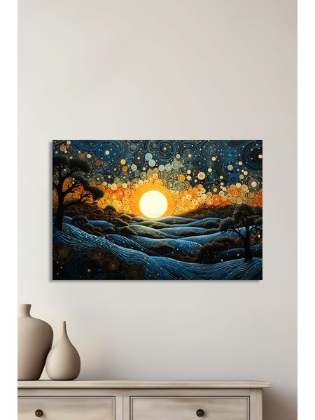 Obraz na stenu umelecké stvárnenie západu slnka