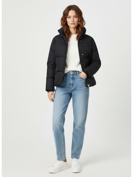 Dámska krátka zimná bunda čierna