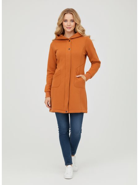 Tehlová dlhá dámska mikina