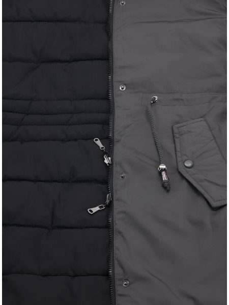 Dámska obojstranná bunda tmavozeleno-čierna