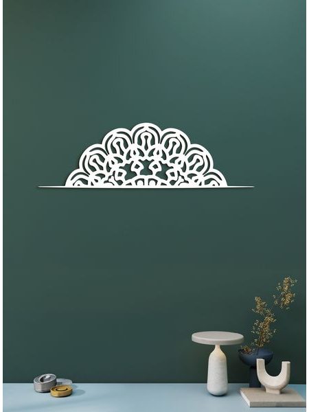 Dřevěná mandala půlkruh FLORA