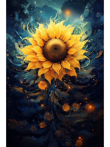 Slnečnica na hviezdnom pozadí